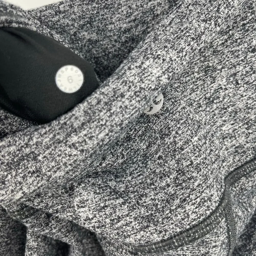 Lululemon Wunder Under Hi Rise 1/2 Tight Heathered‎ Black Size 6